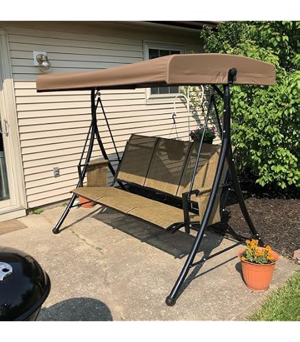 Amazon.com : ZZW 3 Person Patio Swing Outdoor Swing for Adults