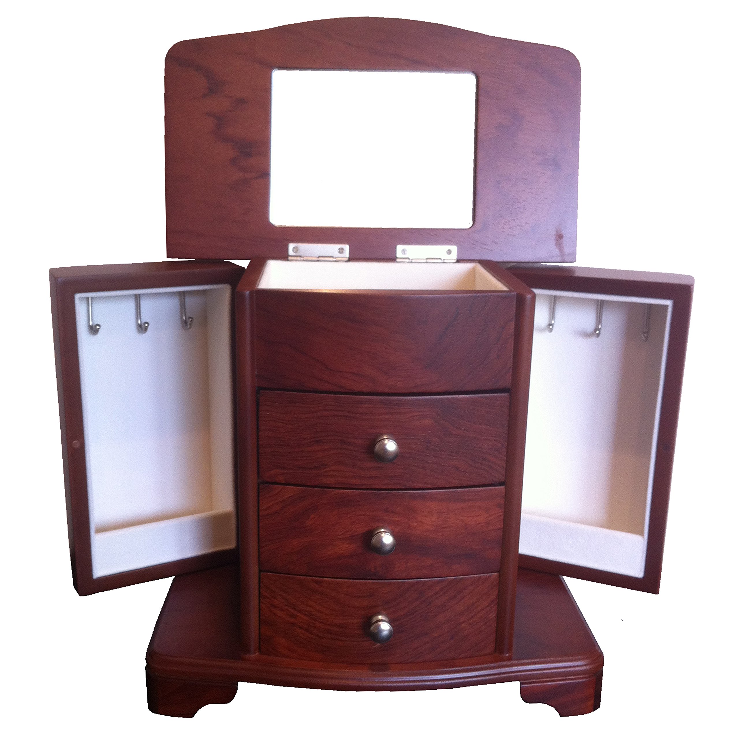 Zabelini Pegoso Jewellery Box Mahogany Wood Finish