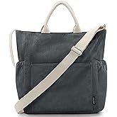 Prite Corduroy Tote Bag for Women Large Crossbody Hobo Shoulder Bag with Pockets Tote Handbag for Work,College,Shopping