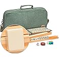 Yellow Mountain Imports American Mahjong Set, Heather with Soft Case - All-in-One Racks with Pushers, Scoring Coins, Dice, and Wind Indicator