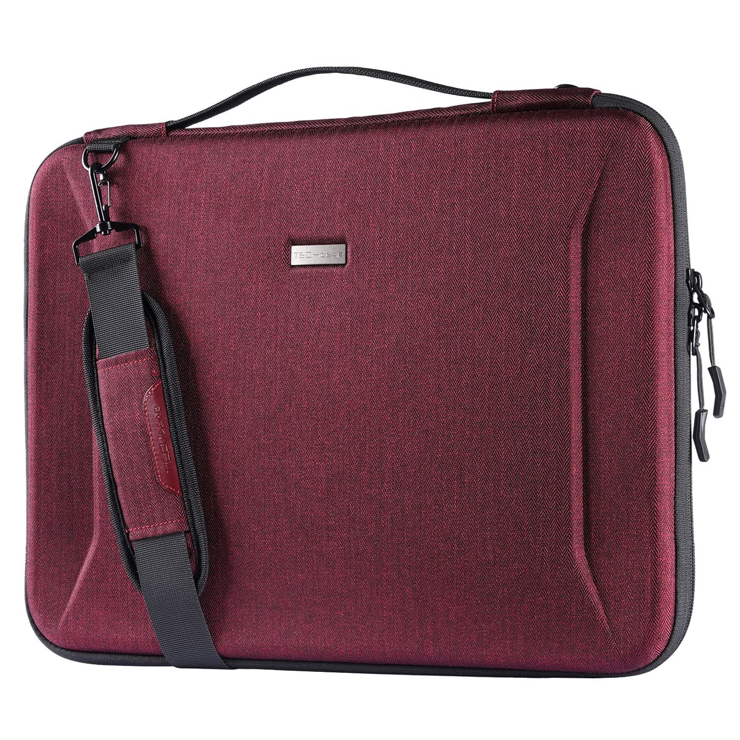 TECHGEAR Hard Shell Case for 15.6-16" Laptops, Zipped Travel Shockproof Sleeve Case, Shoulder Strap, fits Lenovo Yoga 720 IdeaPad 310 320 ThinkPad T570/Dell Inspiron 15/HP Envy 15/15.6" Notebooks etc
