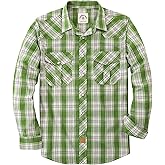 Dubinik Pearl Snap Shirts for Men - Long Sleeve Western Vintage Plaid Shirts
