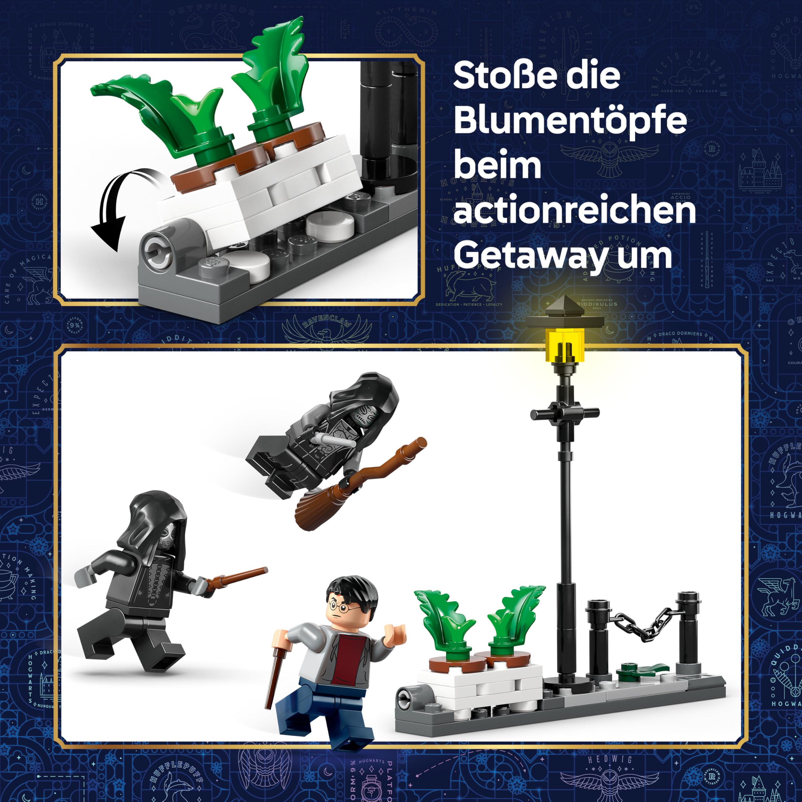 LEGO Harry Potter Hagrids und Harrys Flucht aus dem Ligusterweg - Motorrad Spielzeug mit 4 Minifiguren - 2 Todesser, eine Straßenszene - Geschenk für Mädchen, Jungen und Fans ab 8 Jahren - 76459 5