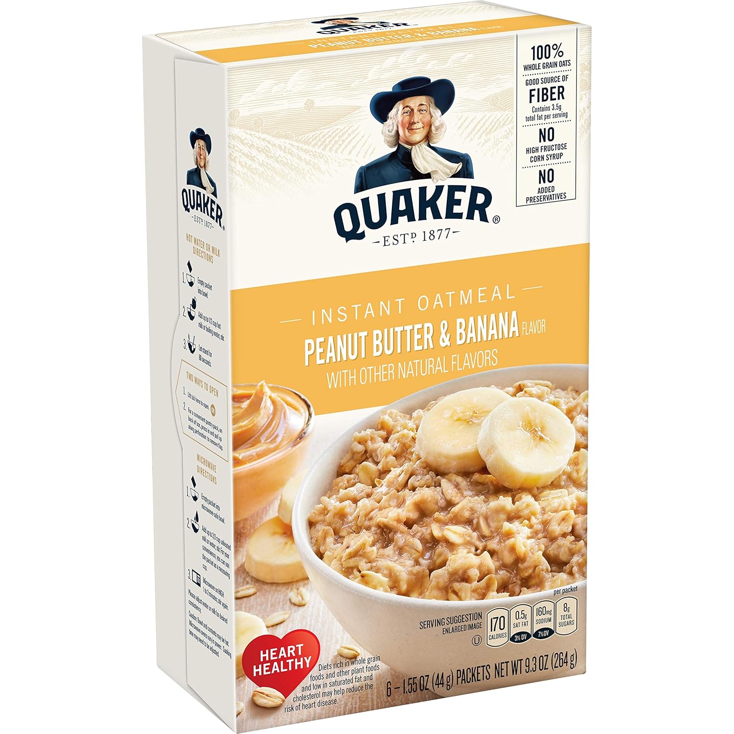 Quaker Instant Oatmeal, Peanut Butter & Banana, Individual