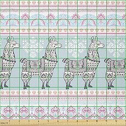 Ambesonne Llama Fabric by The Yard, Horizontal