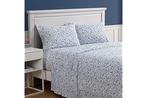 Nautica - Queen Size Sheet Set, Crisp & Cool Bedding with a Light and Breathable Feel, 4 Piece Bed Sheets with Deep Pocket Fi