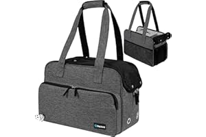 PetAmi Small Dog Purse Carrier, Soft-Sided Pet Carrier Bag with Pockets, Portable Puppy Cat Travel Handbag Tote, Airline Approved Breathable Mesh, Poop Bag Dispenser, Sherpa Bed, Max 18 lbs, Dark Gray