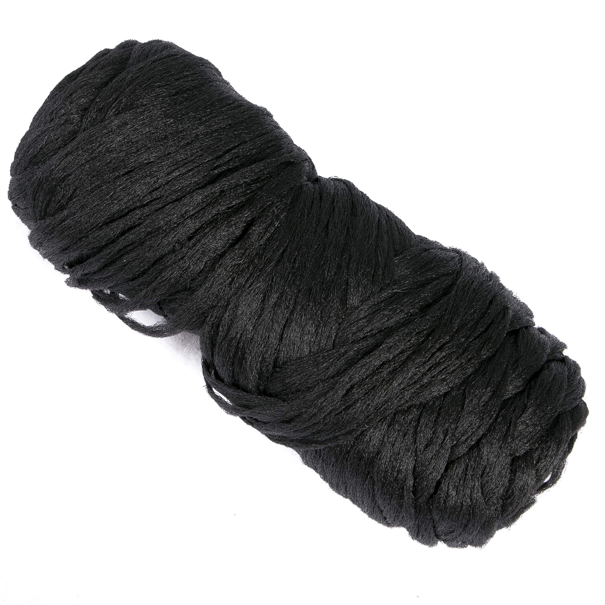 5Roll Brazilian Yarn Wool Hair Arylic Yarn for Hair Crochet Braid Twist Warps Black Color