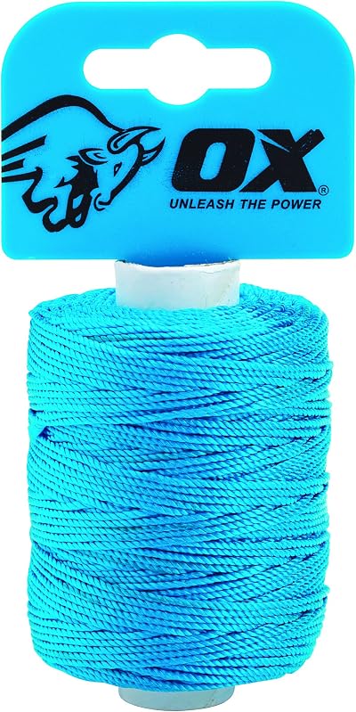 OX Pro Nylon Builders Line 105m 350ft High Visibility Cyan for Construction