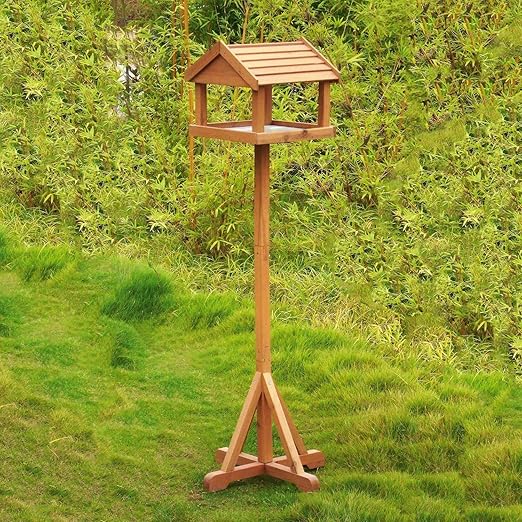 Free Standing Traditional Wooden Wild Bird Deluxe Feeding Station