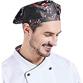 Nanxson Chef Hat Beret Hair Net Caps Restaurant Kitchen Cooking Mesh Chef Cap for Women Men CF9021(Pepper)