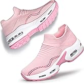 DOUSSPRT Womens Walking Shoes Slip on Sock Sneakers Lady Girls Nurse Mesh Air Cushion Platform Loafers Fashion Casual