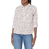 Tommy Hilfiger Womens Long Sleeve Half Zip Roll Tab Popover Shirt