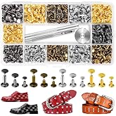 JETMORE 240 Sets Leather Rivets, Rivets for Fabric, Bags, Shoes and Crafts | Rivets for leather crafting suit bags, belts, shoes and purses, Leather rivets and setting tool support repairs and DIY work