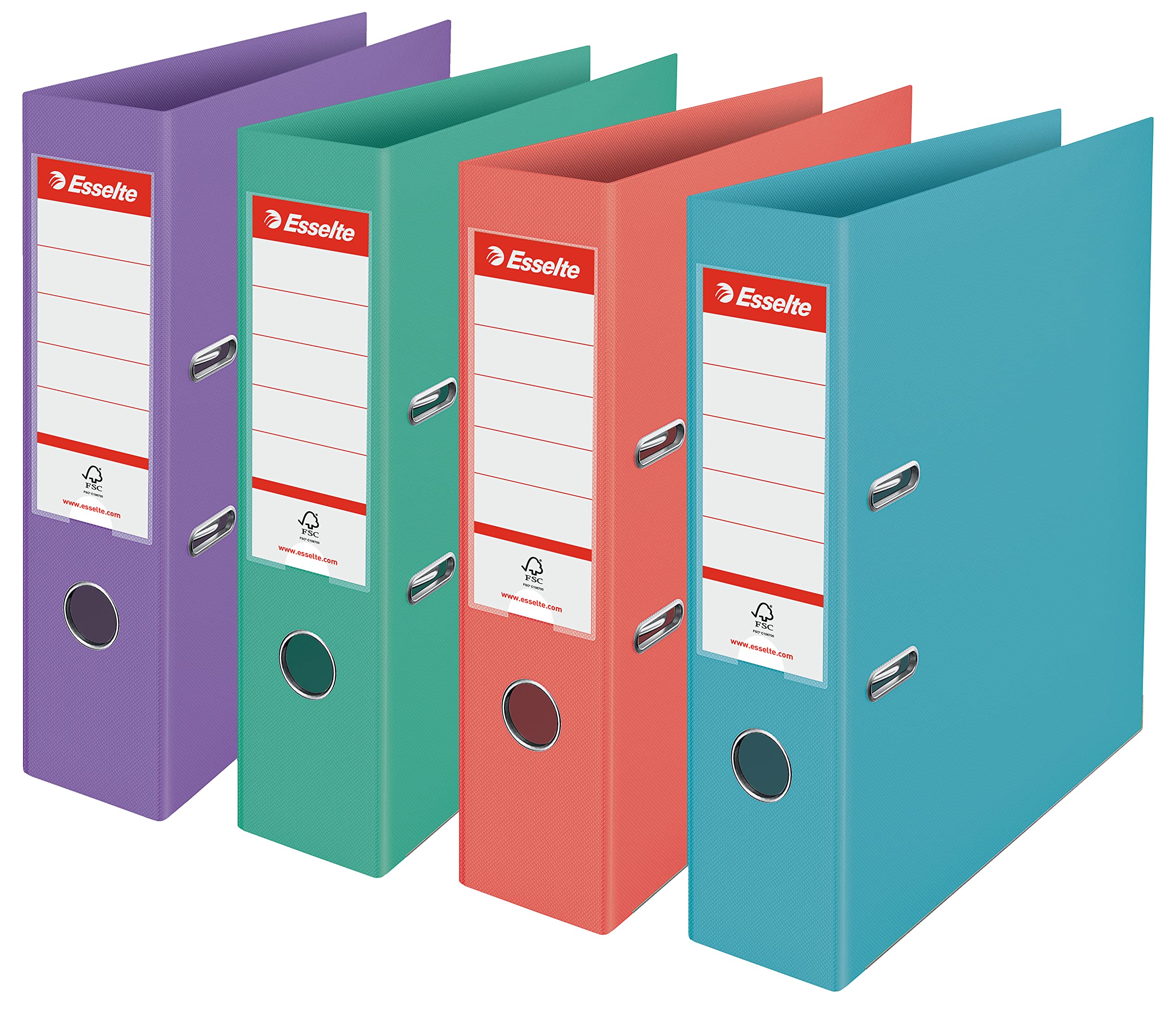 Esselte A4 Lever Arch File, 72mm Spine, Plastic, Colour'Ice Range, Pack of 1 (Assorted Colour)