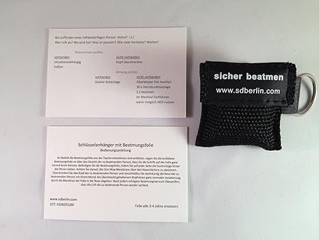 Beatmungstuch, Beatmungsmaske, Beatmungsfolie 5 x 5 cm