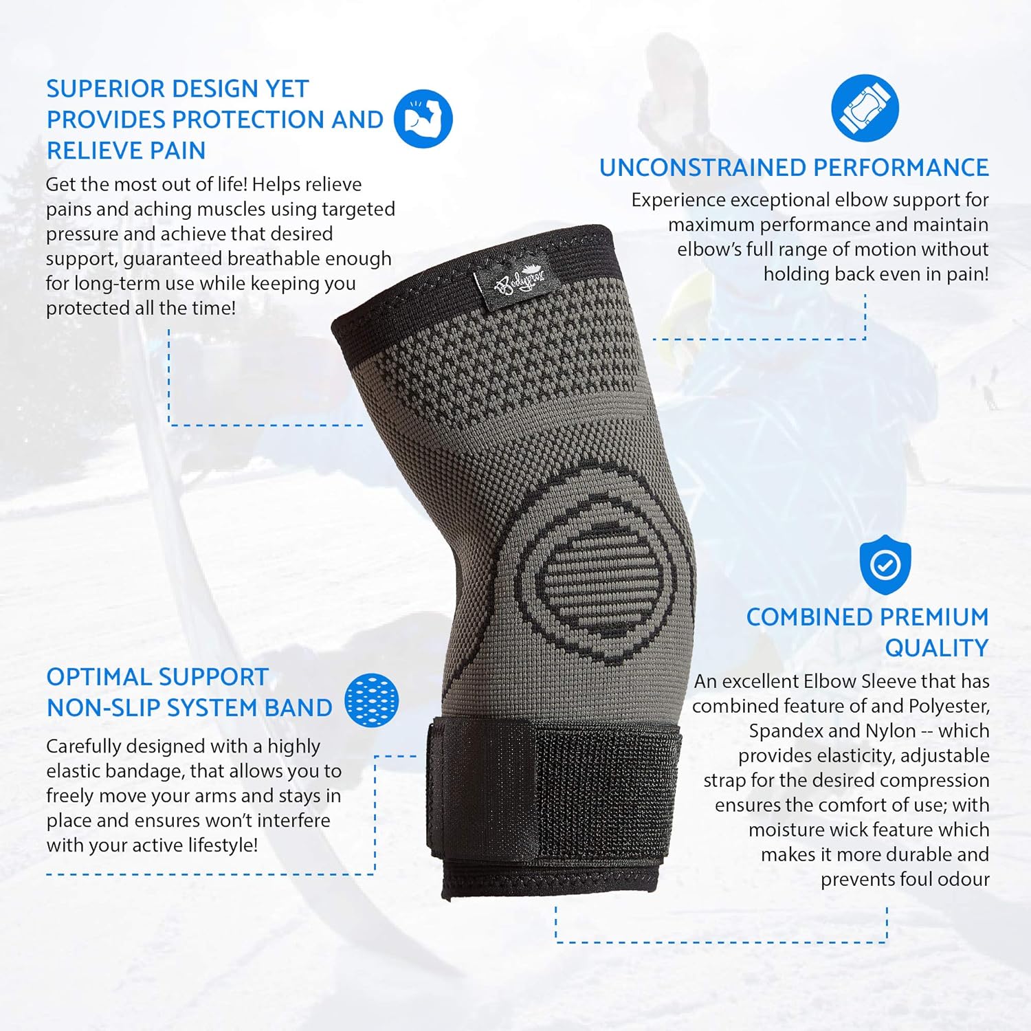 Elbow Brace with Strap for Tendonitis 2 Pack, Tennis Elbow Compression Sleeves, Golf Elbow Treatment: Industrial & Scientific