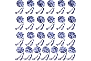 Haconba 25 Pieces Graduation Honor Cord Rayon Braided Honor Cords with Tassel for Graduation Students Bachelor Master Doctoral Gown Grad Decor (Dark Blue with White)