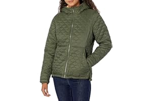 �鶹�� Essentials Womens Lightweight Water-Resistant Sherpa-Lined Hooded Puffer