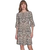 Tommy Hilfiger Women's V-neck 3/4 Sleeve Shift Dress