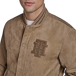 Tommy Hilfiger Men's Faux Suede Logo Varsity