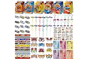 Racing Party Favors Bags Fillers, 96pcs Race Car Birthday Party Favors Decorations Set Includes Racing Car Party Keychain Sla