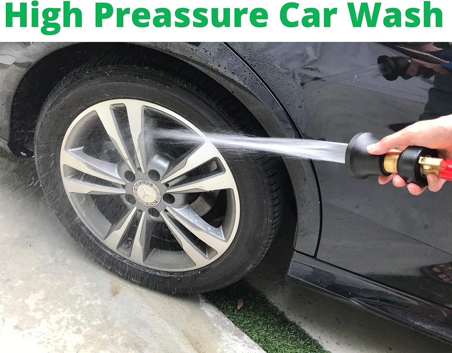 Fireman Style Hose Nozzle | Heavy Duty Hose Spray Nozzle | Garden Hose Nozzle | Water Hose Nozzle | Brass Hose Nozzle | Spray Nozzle for Garden Hose | Universal Fit Garden Hoses | 4 Extra Washers: Home Improvement