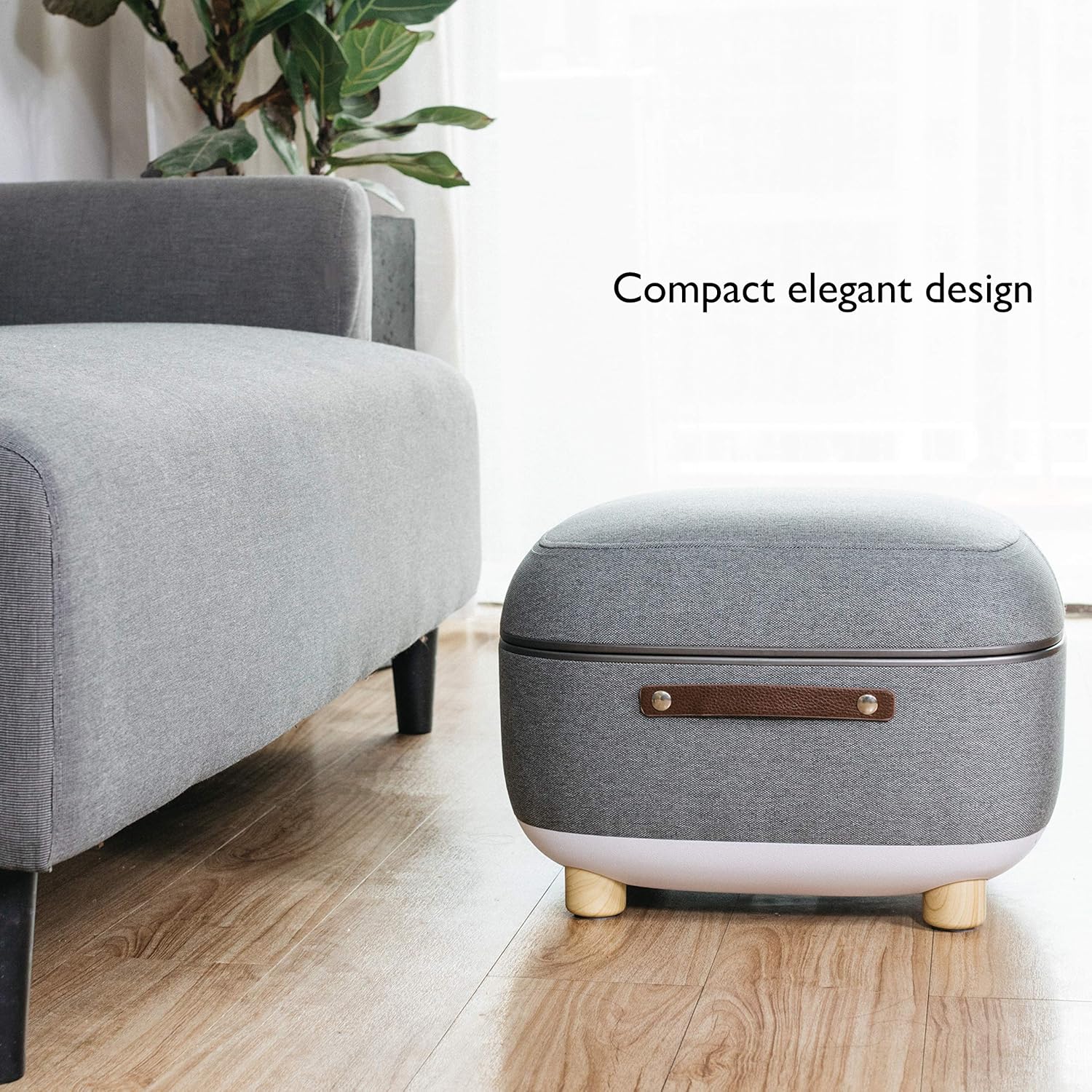 Simple Being Foot Massager Electric Ottoman Storage Removable Heating Lid, Shiatsu Therapy with Heat, Air Pressure, Vibration, Fits feet up to Men Size 14 (Grey): Health & Personal Care