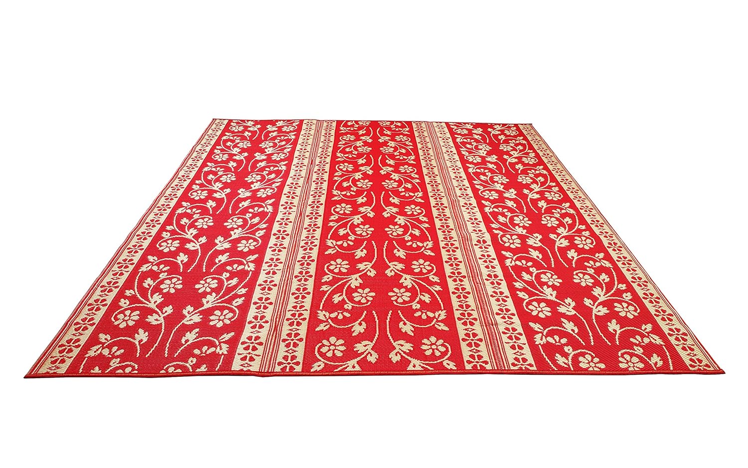 Buy Sapana Mats Floral Red & Ivory Extra Large Plastic Floor Mat