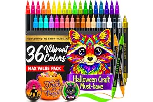 ARTISTRO 36 Multicolor Dual-Tip Acrylic Paint Marker Pens for Drawing | For Fabric, Rock, Glass, Wood, Arts & Crafts Gift for
