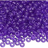 Auvoau 1000Pcs Pony Beads Bracelet 9mm Purple Glitter Plastic Barrel Pony Beads for Necklace,Hair Beads for Braids,Key Chain,Jewelry Making (Purple Glitter)