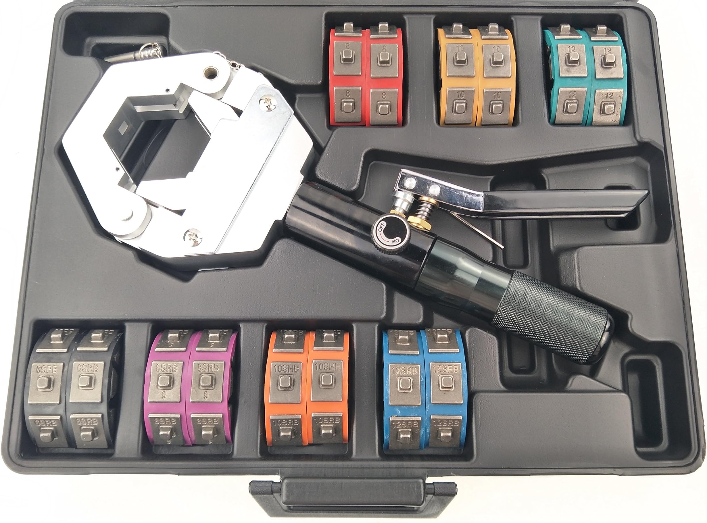 ACTECmax Hand Hydraulic Hose Crimper Handheld Manual A/C Hose Crimper Tool Kit for Air Condtioning