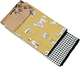 Penguin Home Set of 2 Recycled Cotton Tea Towels Mustard Grey Black 50x70 view 9