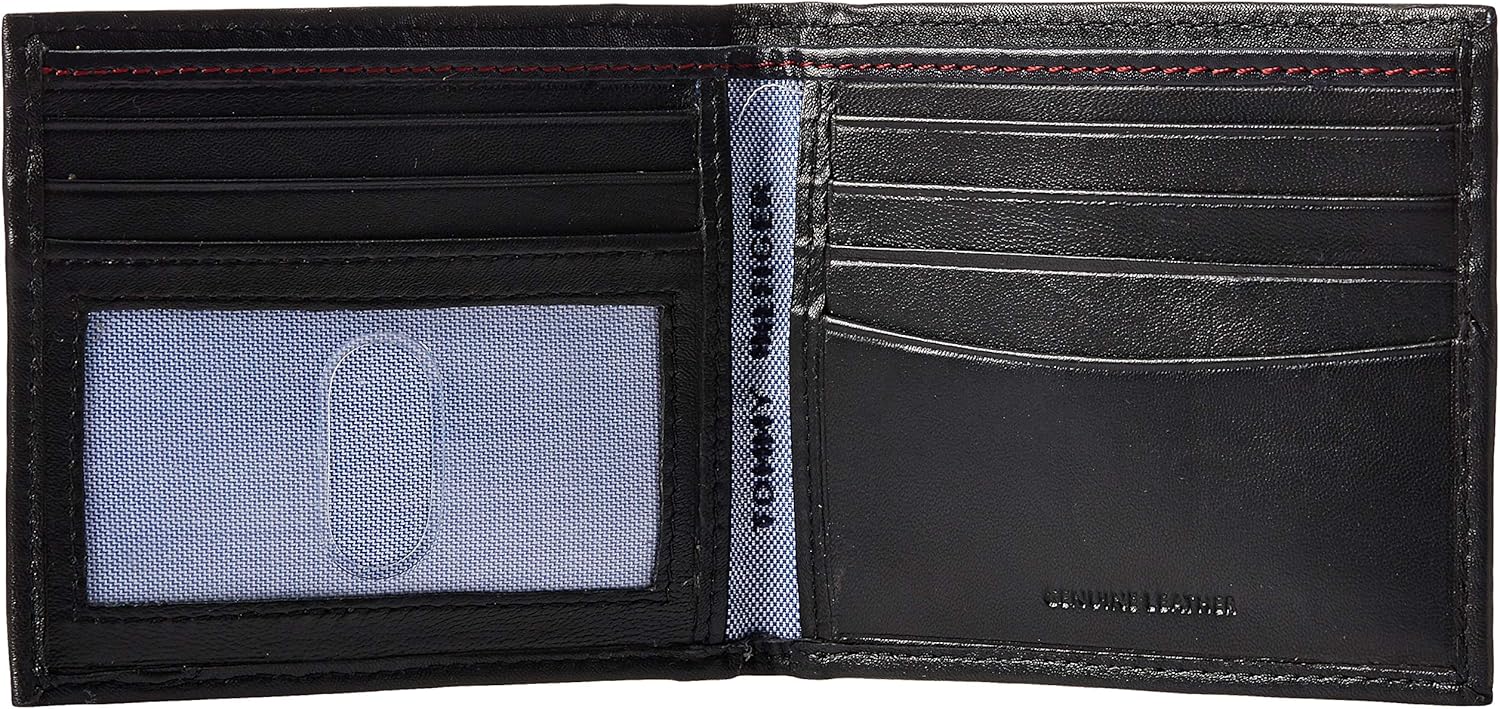Tommy Hilfiger Men's Leather Slim Billfold Wallet, Black(Size: One Size), Dark Black - Image 5