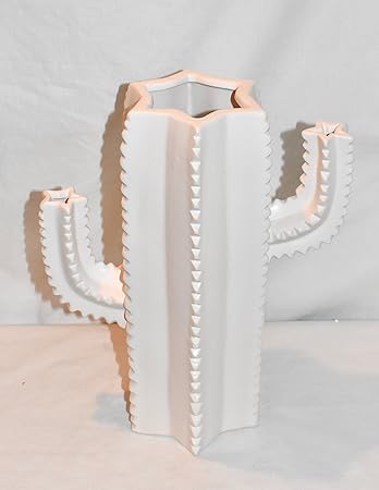 Amazon Com New 11 White Saguaro Cactus Vase Southwestern Decor