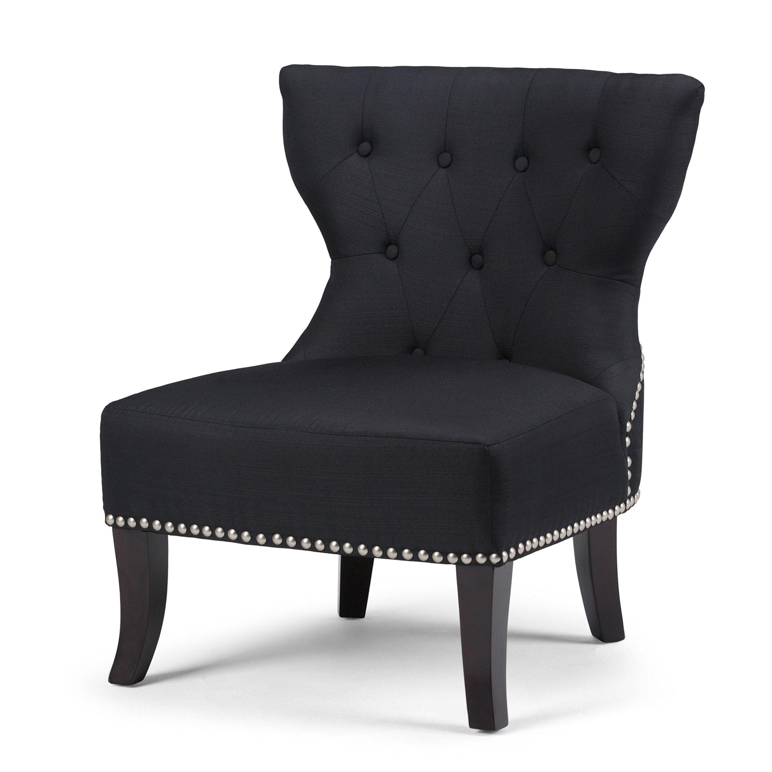 Simpli Home Kitchener Tufted Accent Chair, Charcoal Grey eBay