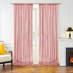 Outpain Rose Gold Sequin Backdrop Curtain for