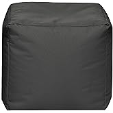 Gouchee Home Cube Brava Pouf Ottoman Foot Rest - Gray - Modern Square Bean Bag Chair with Water Repellent Fabric - Floor Pouf