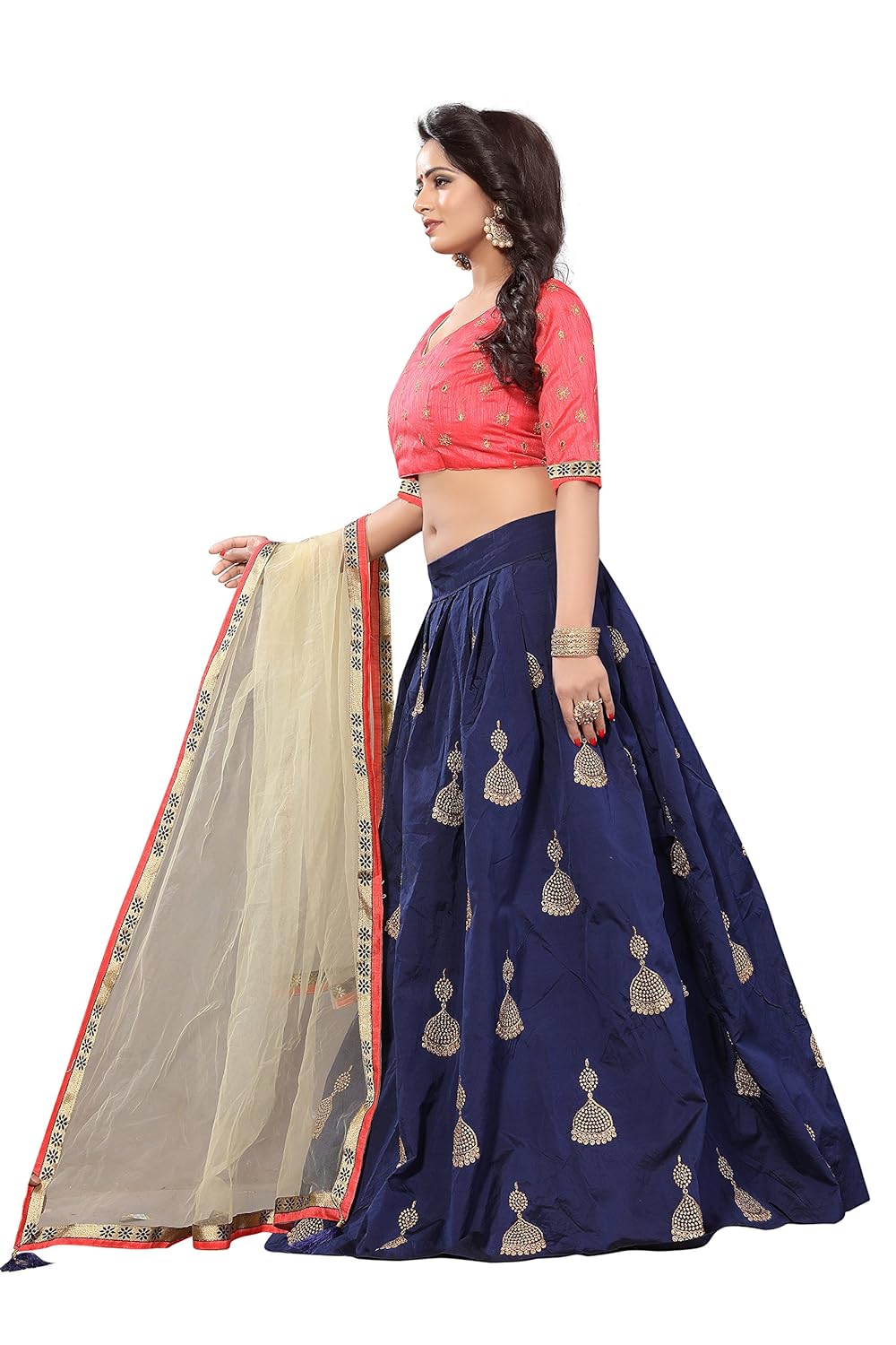 momcreation women's tapeta silk lehenga choli (mom-new01,blue,free size, semi-stitched)