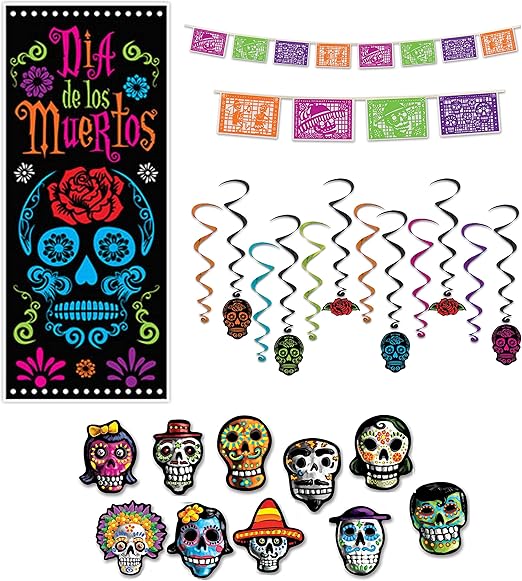 Amazon Com Day Of The Dead Party Decorations Picado Style Pennant