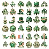 XOCARTIGE 24/36PCS St. Patrick's Day Charms Green Shamrock Charms for Jewelry Making Assorted Irish Flag Hat Rainbow Pendants for DIY Craft Accessories Necklace Bracelet Supplies