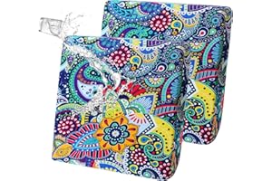 FORCHEER Waterproof Patio Cushion Covers, Boho Printed Stretch Outdoor Cushion Covers for Patio Furniture, Wicker Rattan Sofa