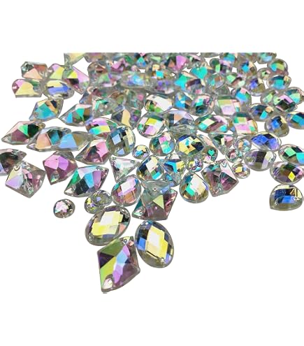 LKXHarleya 100 Cuentas De Cristal Con Purpurina (10x18 Mm): Diamantes De Imitación Acrílicos Para Bisutería Y Manualidades