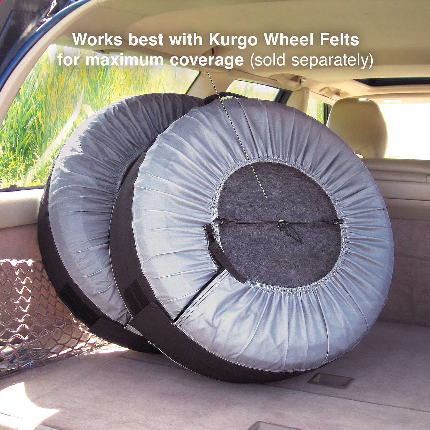 Kurgo Seasonal Tire Tote | Spare Tire Cover | Portable Wheel Bags | Winter Tire Cover | Eco-Friendly Tire Totes | Handle for Easy Transportation | Universal Fit: Automotive