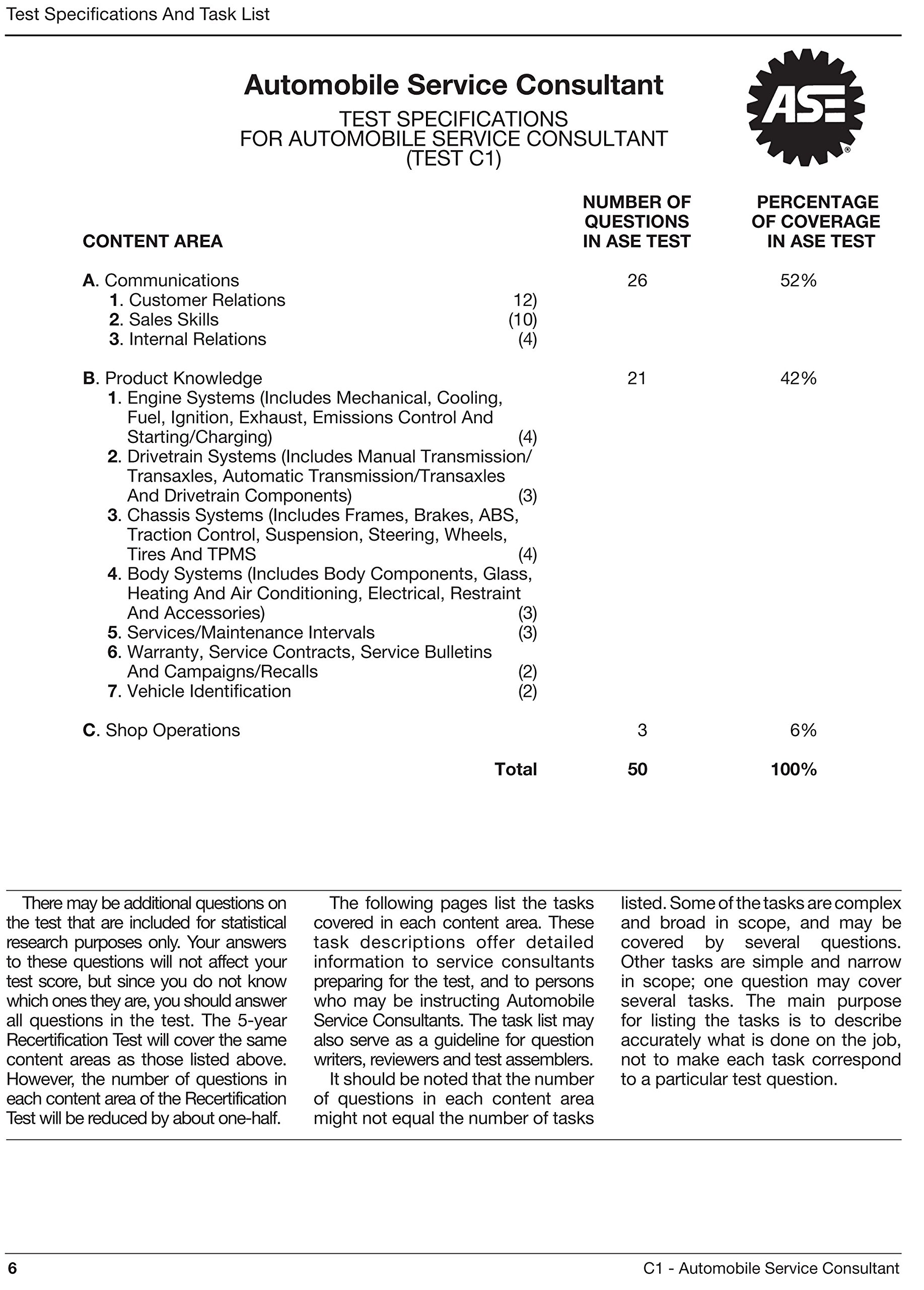 By Motor Age Staff Service Consultant Ase C1 Practice Test And Study Guide Motor Age Training Paperback Motor Age Staff 9781934855454 Amazon Com Books