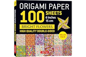 Origami Paper 100 Sheets Bright Flowers 6 (15 cm): Tuttle Origami Paper: Double-Sided Origami Sheets Printed with 12 Differen