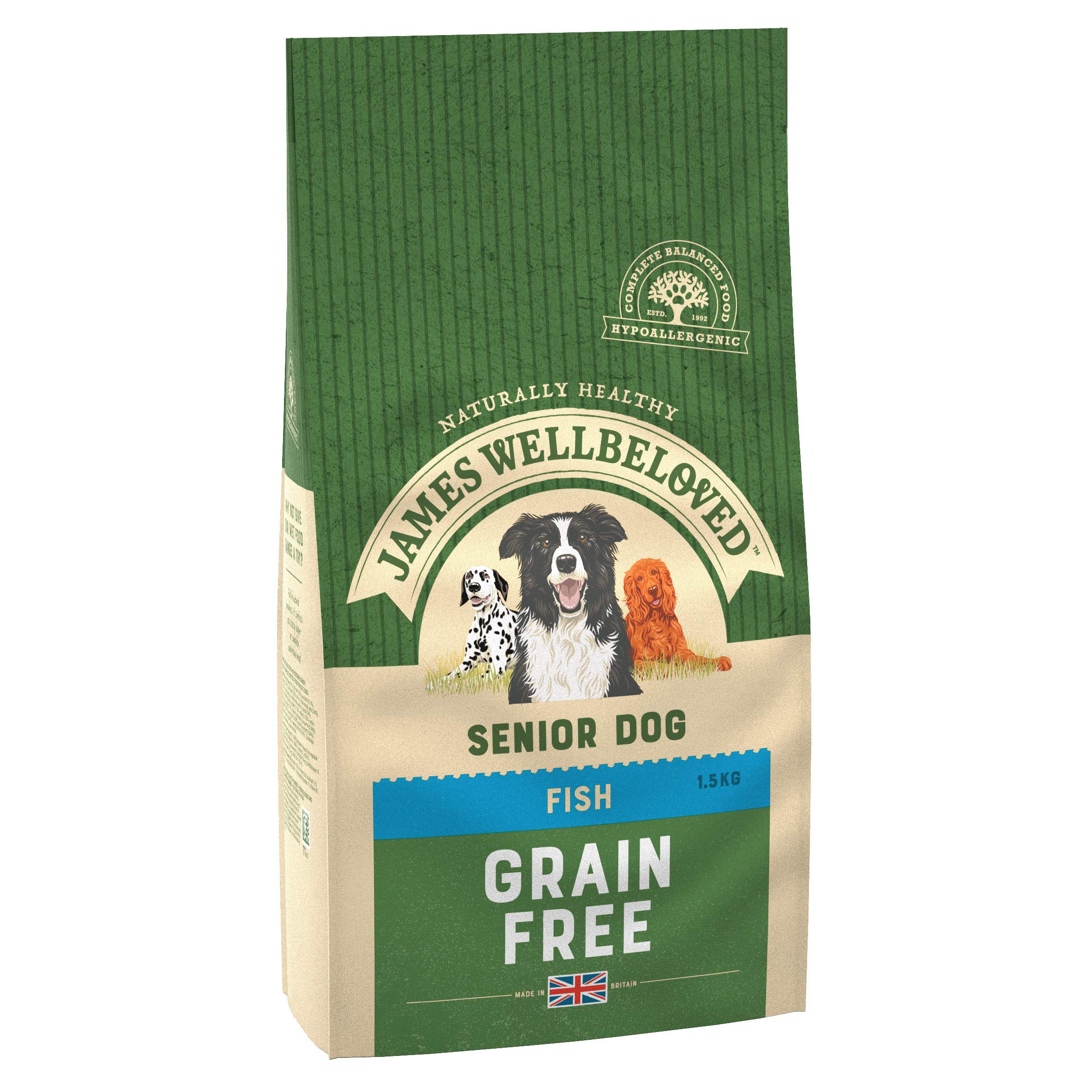 James Wellbeloved Complete Dry Senior Dog Food Fish and Vegetables, 1.5 kg