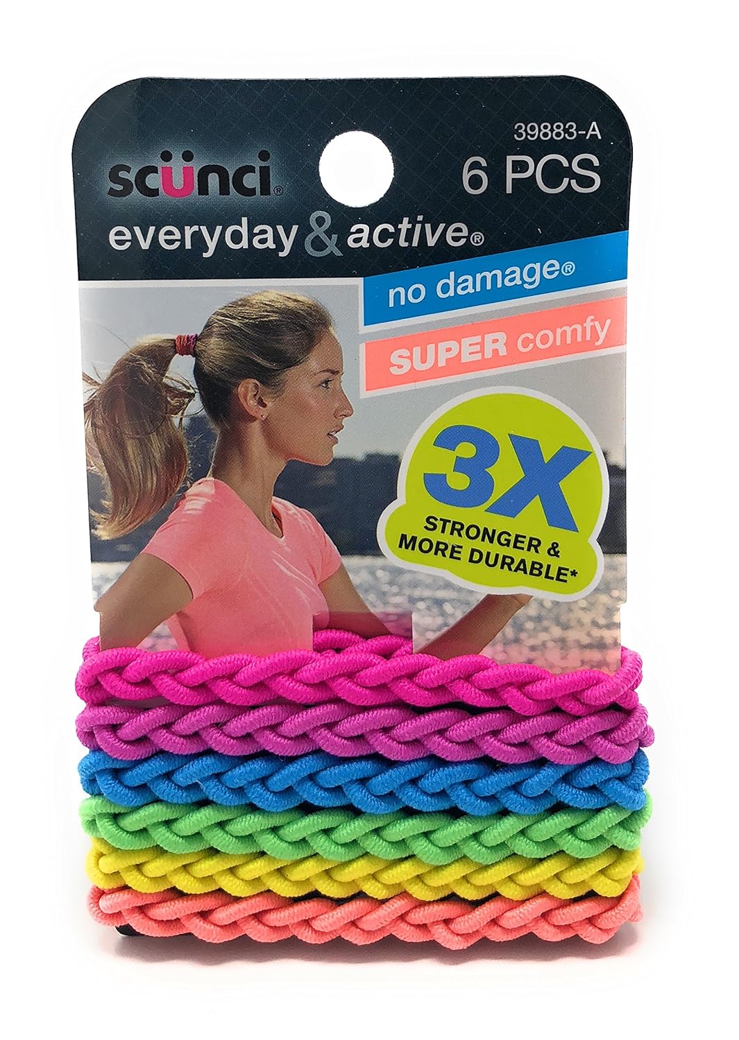 Amazon Com Scunci Everyday And Active Strand Elastics Black