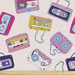 Lunarable 90s Fabric by The Yard, Pattern of