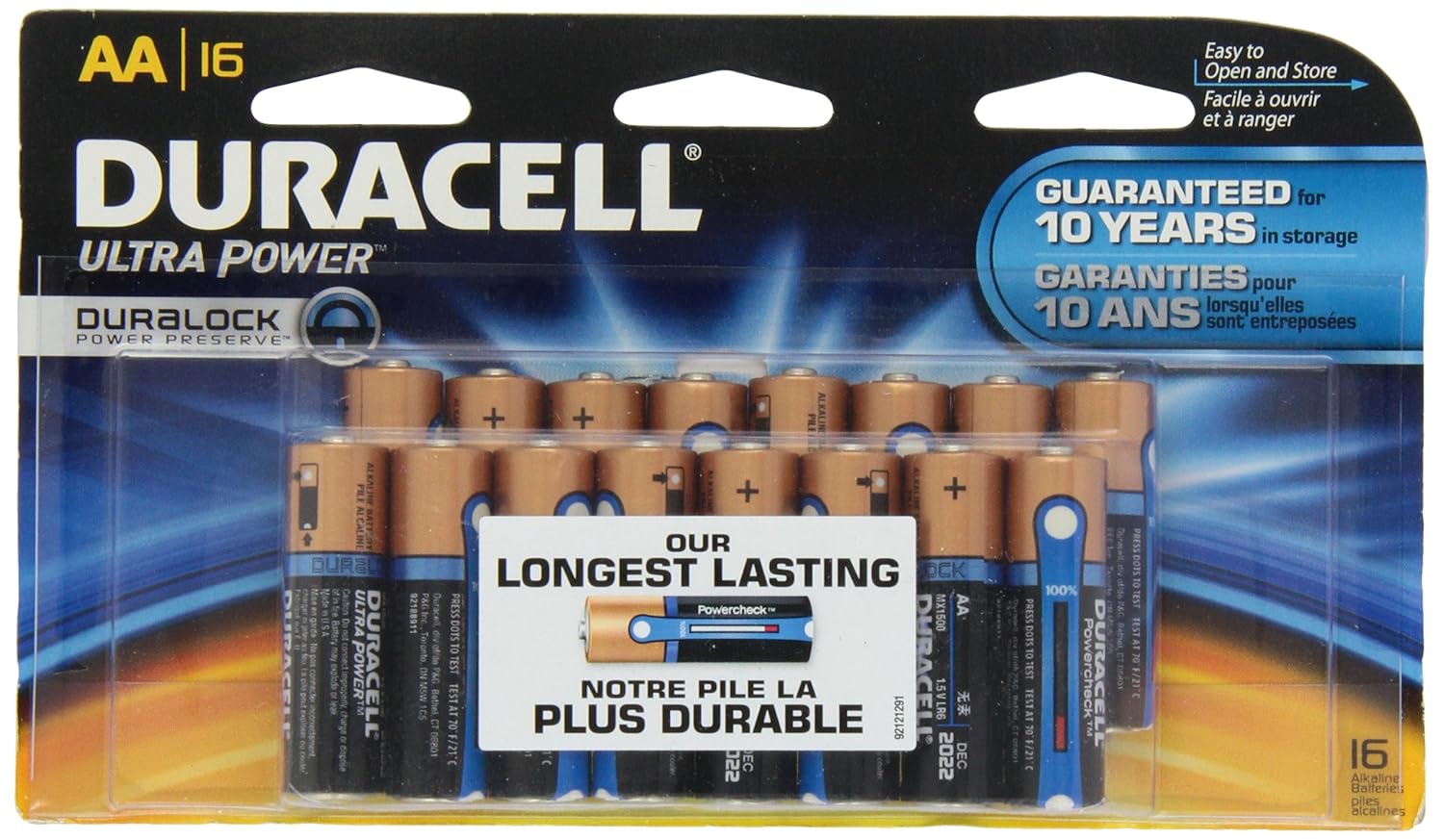 Duracell AAULx16 Ultra Power AA Batteries, 16 Count Amazon.ca Health